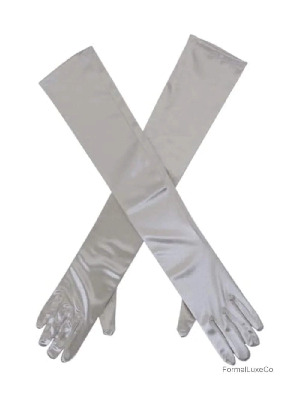Vintage 1920s Satin Opera Gloves Elbow Length Formal Evening Party